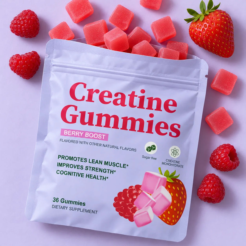 Bolsa abierta con gominolas de frutos rojos