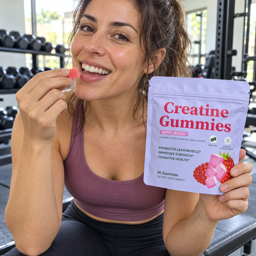 Gominolas de creatina en el gimnasio